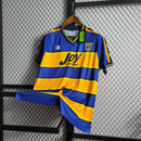 Camisa Retrô Parma Home Champion 2001/02 Masculino Azul e Amarelo - MAJESTO BR