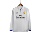 Camisa Retrô Real Madrid Manga Longa Adidas 2016/17 Masculino Branco - MAJESTO BR