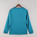 Camisa Retrô Real Madrid II Away 2017/18 Manga Longa Masculino Azul - MAJESTO BR