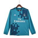 Camisa Retrô Real Madrid II Away 2017/18 Manga Longa Masculino Azul - MAJESTO BR