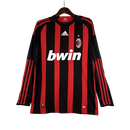 Camisa Retrô Milan I Home Adidas 2008/09 Manga Longa Vermelho e Preto - MAJESTO BR