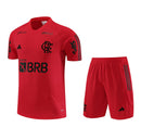 Conjunto Treino Camisa + Short Flamengo Patrocínio 23/24 - Vermelho - MAJESTO BR