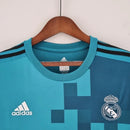 Camisa Retrô Real Madrid II Away 2017/18 Manga Longa Masculino Azul - MAJESTO BR